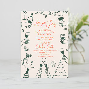 Kerstfeest HolidayHand getekend funky handschrift Kaart