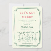 Kerstfeest HolidayHand getekend funky handschrift Kaart (Voorkant)
