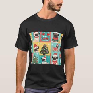 KERSTFEEST HONDEN PUGS LIEVE TRUIEN T-SHIRT