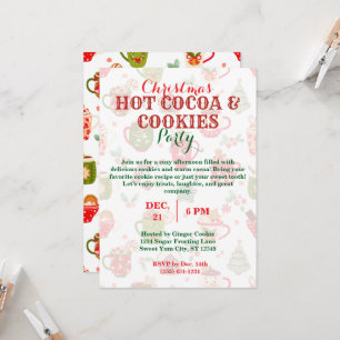 Kerstfeest Hot Cacao & Cookies Party met Patroon Kaart