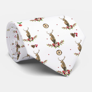 Kerstfeest Idyll Deer Pattern Stropdas