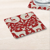Kerstfeest II Vierkante Kartonnen Onderzetter (Schuin)