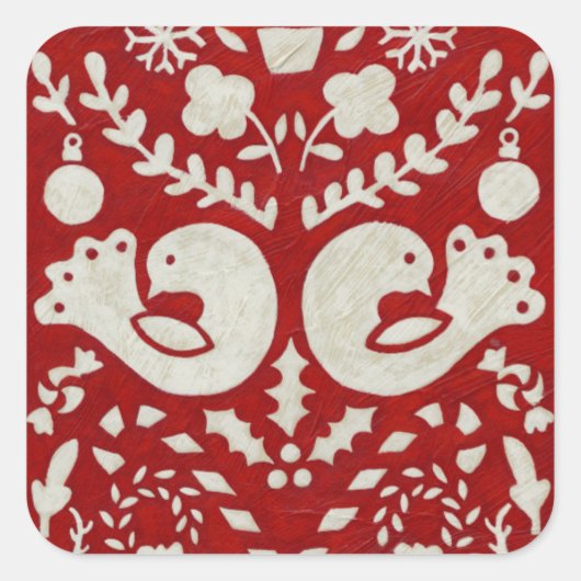 Kerstfeest II Vierkante Sticker (Voorkant)