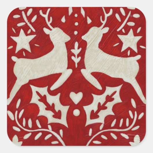 Kerstfeest Ik Vierkante Sticker (Voorkant)