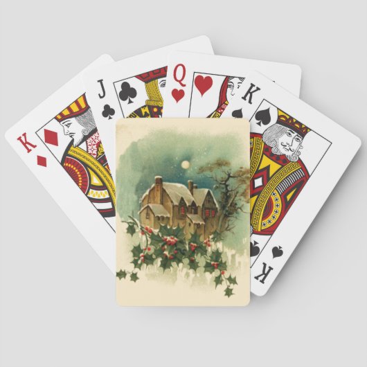 Kerstfeest  Illustratie-Holly Pokerkaarten (Achterkant)