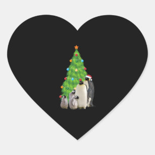 Kerstfeest in de pinguïn hart sticker