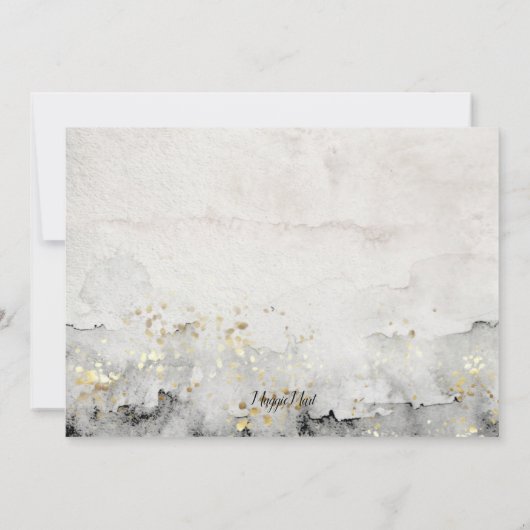 Kerstfeest in de Rustige Waterverf Boom Kaart (Achterkant)