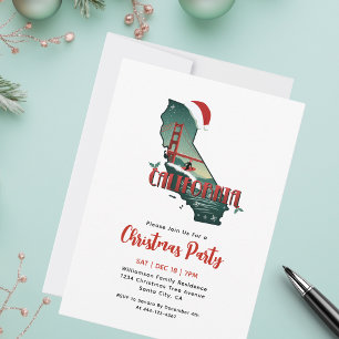 Kerstfeest in de staat Californië Kaart