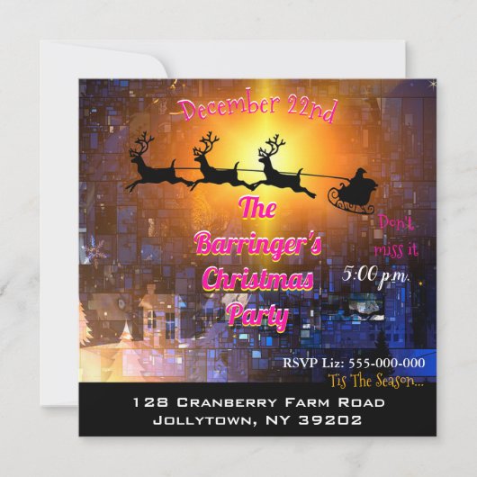 Kerstfeest in de stad kaart (Voorkant)