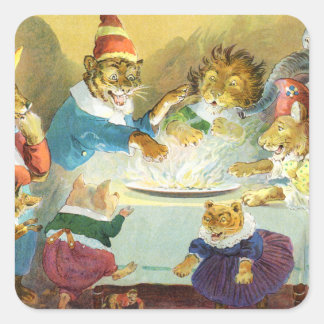 Kerstfeest in dierenland vierkante sticker