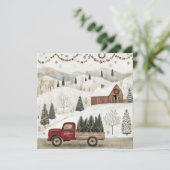 Kerstfeest in het Boerderij Feestdagenkaart (Staand voorkant)