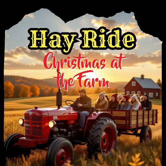 Kerstfeest in het Boerderij Ornament Kaart