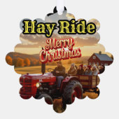 Kerstfeest in het Boerderij Ornament Kaart (Achterkant)