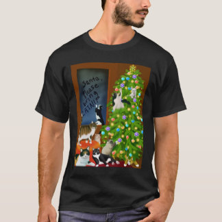Kerstfeest in het kat House Dark T-Shirt