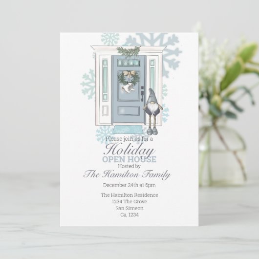 Kerstfeest in het Open House Kaart (Staand voorkant)