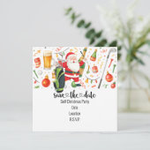 Kerstfeest in het thema van de kerstman save the date (Staand voorkant)