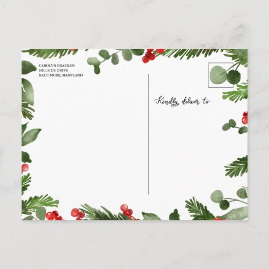 Kerstfeest Jaarlijks Feest Save the Date Aankondigingskaart (Achterkant)