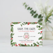 Kerstfeest Jaarlijks Feest Save the Date Aankondigingskaart (Staand voorkant)