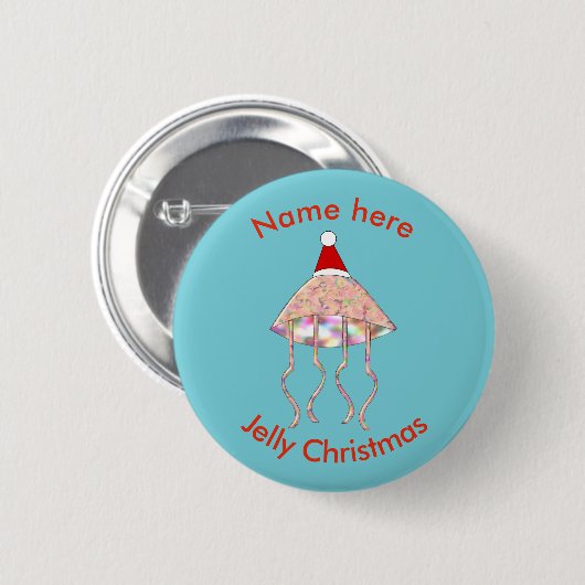 Kerstfeest Jellyfish Custom Button (Voorkant /achterkant)