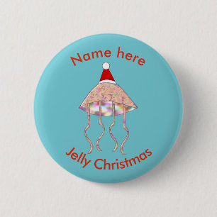 Kerstfeest Jellyfish Custom Button