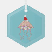 kerstfeest Jellyfish Glas Ornament (Voorkant)