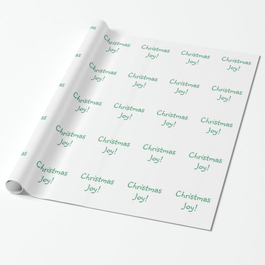 Kerstfeest Joy Holiday Green Font Cadeaupapier (Uitgerold)