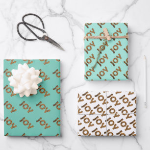 Kerstfeest Joy Leopard Pattern Inpakpapier Vel