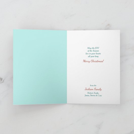 Kerstfeest Joy Skiing Afbeelding Kaart (Binnen)