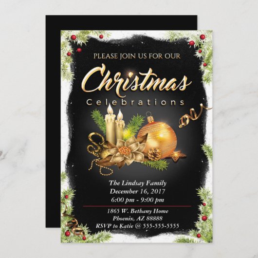 Kerstfeest Kaart (Voorkant / Achterkant)