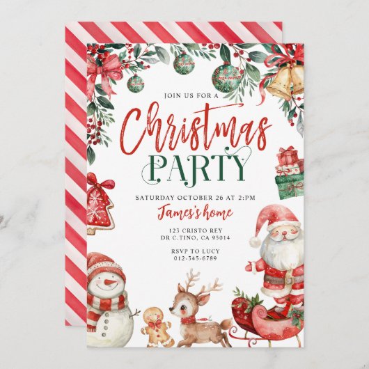 kerstfeest kaart (Voorkant / Achterkant)