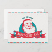 Kerstfeest Kaart met de Kerstman: Deel de magie (Voorkant / Achterkant)