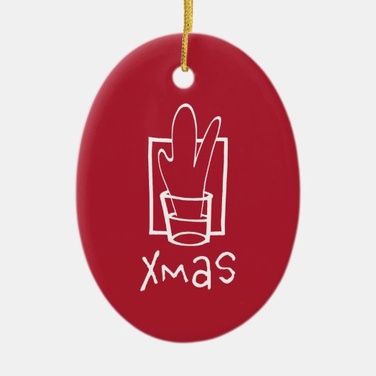 Kerstfeest Keramisch Ornament (Voorkant)