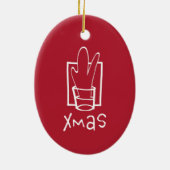 Kerstfeest Keramisch Ornament (Achterkant)