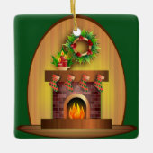 Kerstfeest Keramisch Ornament (Voorkant)