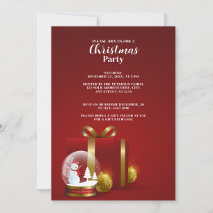 kerstfeest   Kerst gouden Ornamenten op rood Kaart