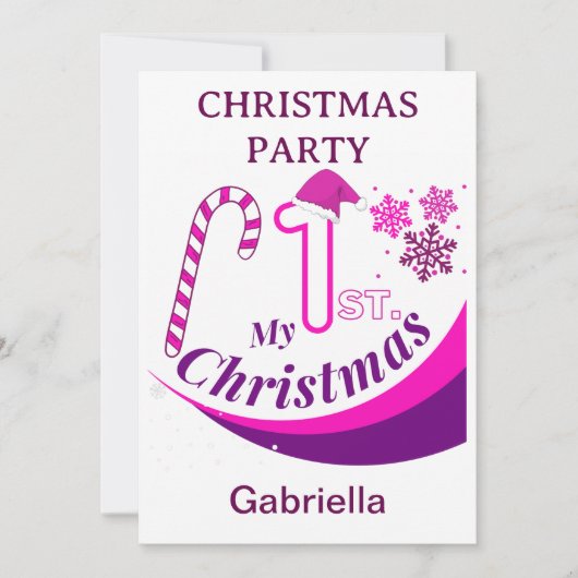 Kerstfeest Kerstfeest Baby "Mijn 1e Kerst" Kaart (Voorkant)