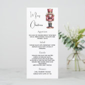 Kerstfeest kerstman roze diner menu (Staand voorkant)