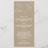 Kerstfeest kerstmenu in beige met rendier in noord menu (Voorkant)