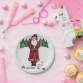 "Kerstfeest" kerstmis en witte duif Papieren Bordje (Feest)