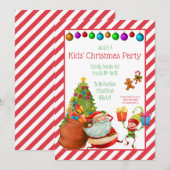 Kerstfeest, Kerstmis, Kerstman, Elf Party, kindere Kaart (Voorkant / Achterkant)