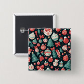 Kerstfeest, kerstvakantie, kerstcadeau voor vierkante button 5,1 cm (Voorkant /achterkant)