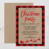 Kerstfeest Kraft Rode Tartan Kaart (Voorkant / Achterkant)