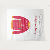 Kerstfeest lelijk truitje rood wit plezier wandkleed (Voorkant (horizontaal))