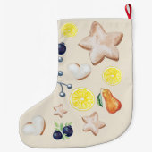 Kerstfeest Lemon Ginger Bread Waterverf Grote Kerstsok (Achterkant)