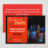 Kerstfeest magische nachtscène kaart (Voorkant / Achterkant)