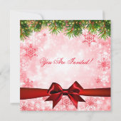 kerstfeest | mas Tree, Ribbon & Sparkles Red Kaart (Achterkant)