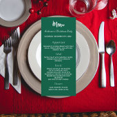 Kerstfeest menu in groen en wit