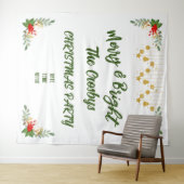Kerstfeest Merry And Bright Aangepast Script Wandkleed (In Situ (horizontaal))