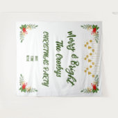 Kerstfeest Merry And Bright Aangepast Script Wandkleed (Voorkant (horizontaal))