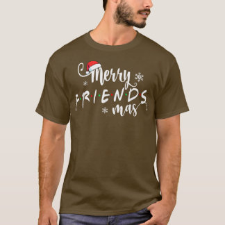 Kerstfeest Merry Friendsmas Santa Hat Matching Fam T-shirt